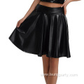 Sexy Laser High Waist Mini PU Leather Skirt